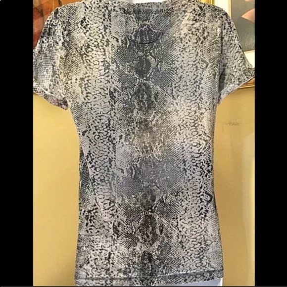 Calvin Klein rare reptile quick dry STUD striped stretch snake Pattern top S - Picture 3 of 8